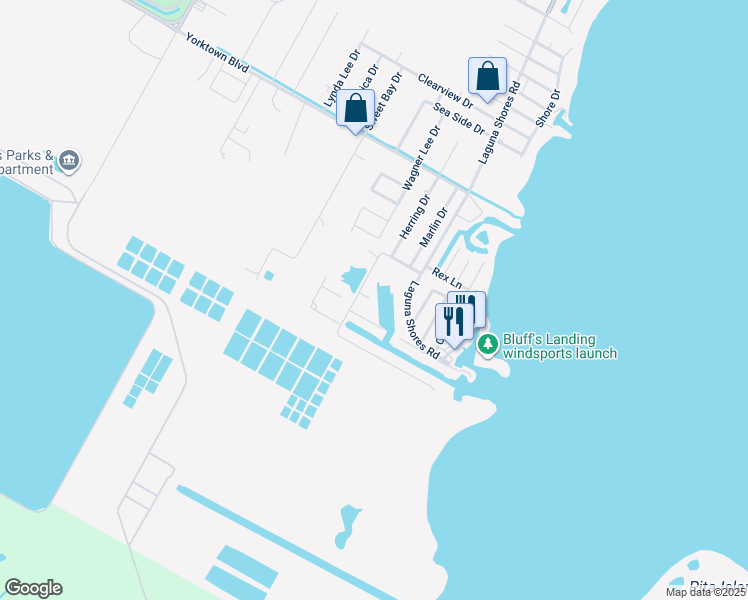 map of restaurants, bars, coffee shops, grocery stores, and more near 4157 Whiteley Drive in Corpus Christi