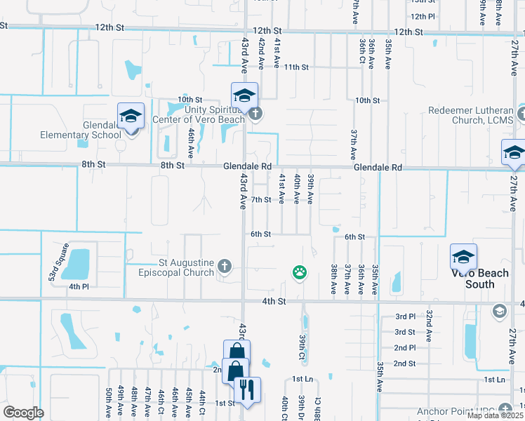 map of restaurants, bars, coffee shops, grocery stores, and more near 625 42nd Court in Vero Beach