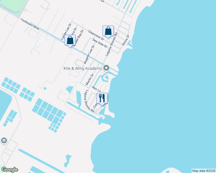 map of restaurants, bars, coffee shops, grocery stores, and more near 4025 Walker Drive in Corpus Christi