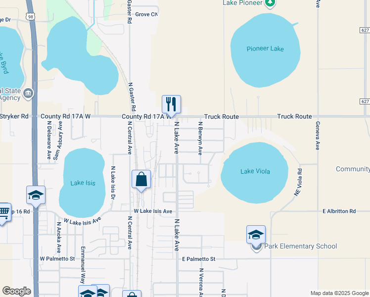 map of restaurants, bars, coffee shops, grocery stores, and more near 15 E Jackson St in Avon Park