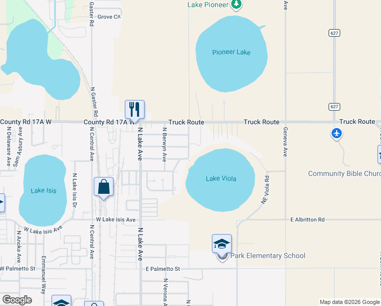 map of restaurants, bars, coffee shops, grocery stores, and more near 1556 North Oak Park Avenue in Avon Park
