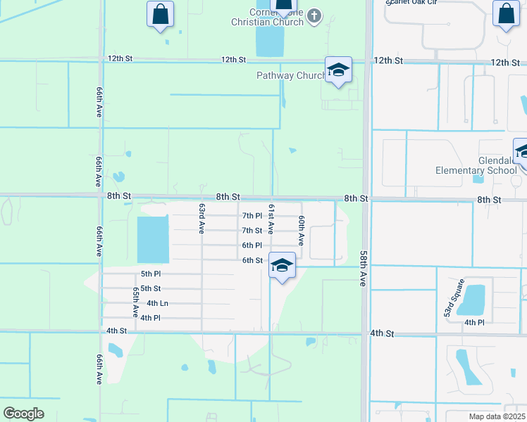 map of restaurants, bars, coffee shops, grocery stores, and more near 6155 7th Lane in Vero Beach