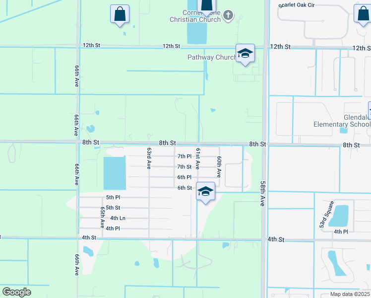 map of restaurants, bars, coffee shops, grocery stores, and more near 6155 7th Lane in Vero Beach