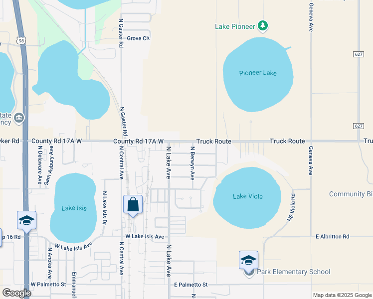 map of restaurants, bars, coffee shops, grocery stores, and more near 10-18 East Viola Street in Avon Park