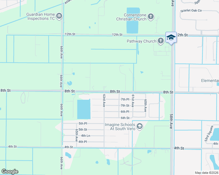 map of restaurants, bars, coffee shops, grocery stores, and more near 6320 8th Street in Vero Beach