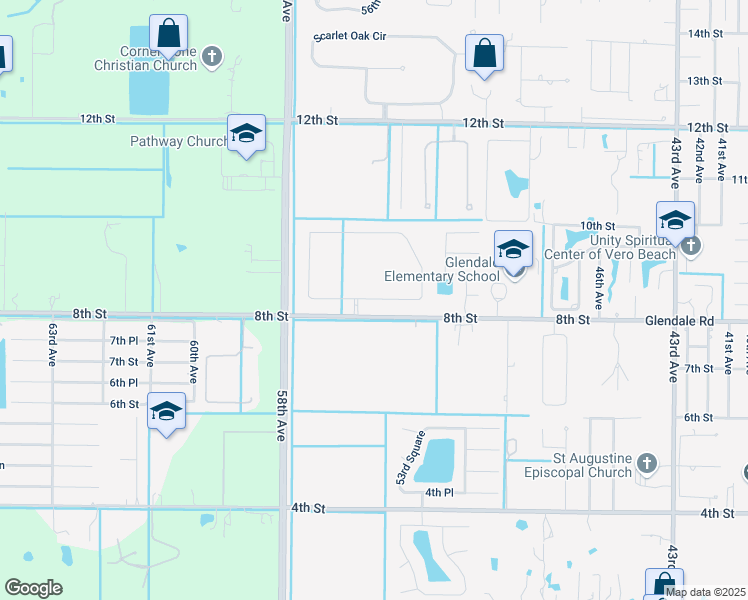 map of restaurants, bars, coffee shops, grocery stores, and more near 5550 8th Street in Vero Beach