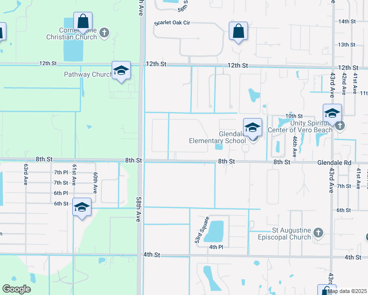 map of restaurants, bars, coffee shops, grocery stores, and more near 5550 8th Street in Vero Beach