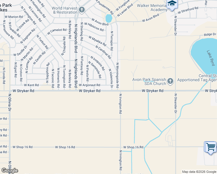 map of restaurants, bars, coffee shops, grocery stores, and more near 2009 West Argonaut Road in Avon Park