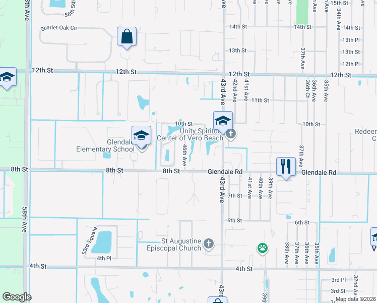 map of restaurants, bars, coffee shops, grocery stores, and more near 910 46th Avenue in Vero Beach