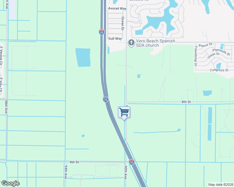 map of restaurants, bars, coffee shops, grocery stores, and more near 825 90th Avenue in Vero Beach