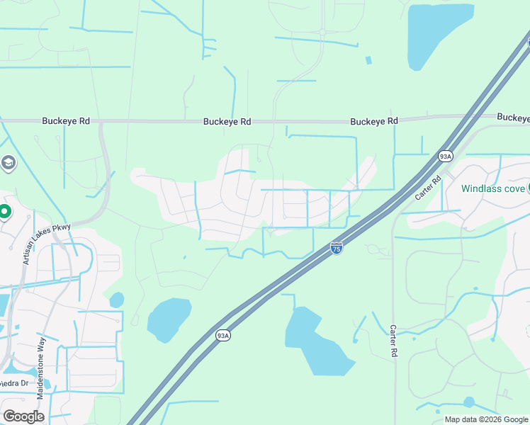 map of restaurants, bars, coffee shops, grocery stores, and more near Highway 93A in Palmetto