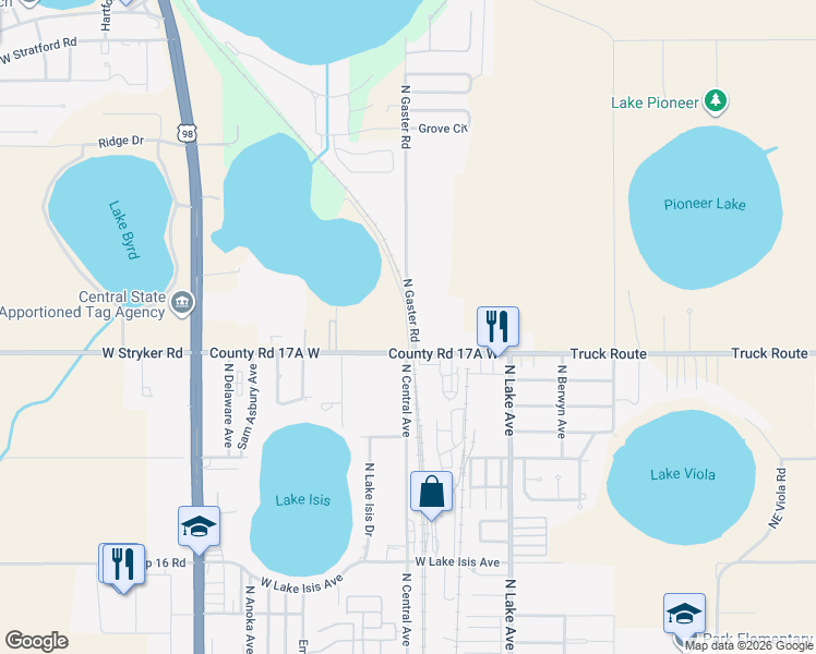 map of restaurants, bars, coffee shops, grocery stores, and more near 1814 North Lake Brentwood Road in Avon Park