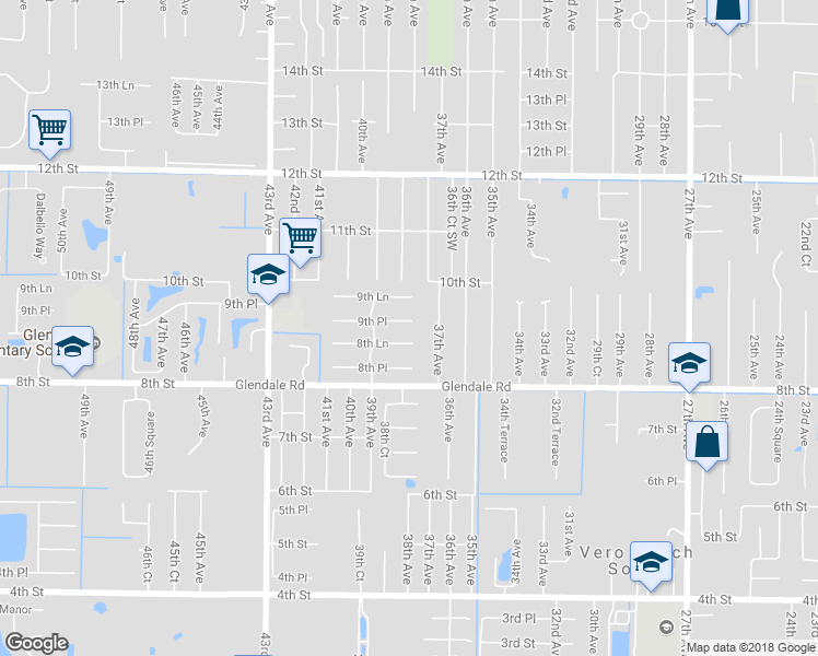 map of restaurants, bars, coffee shops, grocery stores, and more near 3765 9th Place in Vero Beach