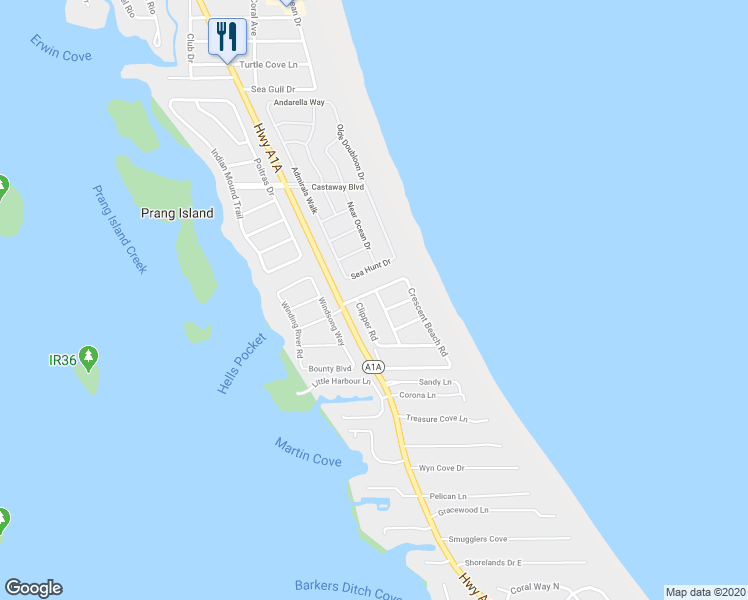 map of restaurants, bars, coffee shops, grocery stores, and more near 1065 Tabago Terrace in Vero Beach