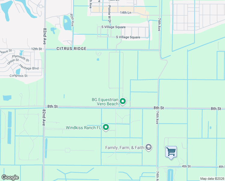 map of restaurants, bars, coffee shops, grocery stores, and more near 927 West Polo Grounds Drive in Vero Beach