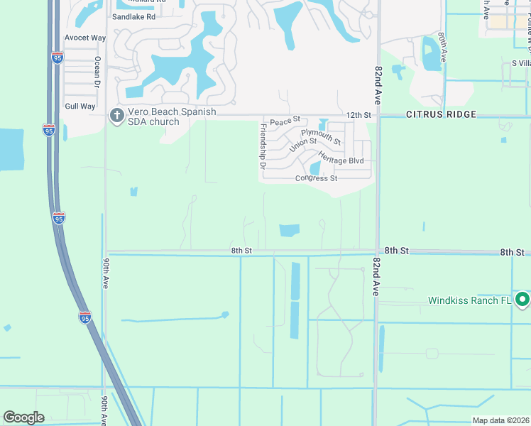 map of restaurants, bars, coffee shops, grocery stores, and more near 8580 8th Street in Vero Beach
