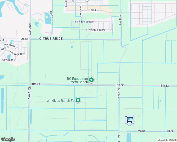 map of restaurants, bars, coffee shops, grocery stores, and more near 7635 South Polo Grounds Lane in Vero Beach