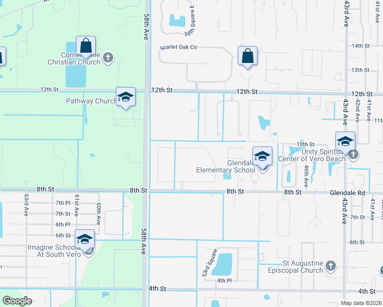 map of restaurants, bars, coffee shops, grocery stores, and more near 5440 8th Street in Vero Beach