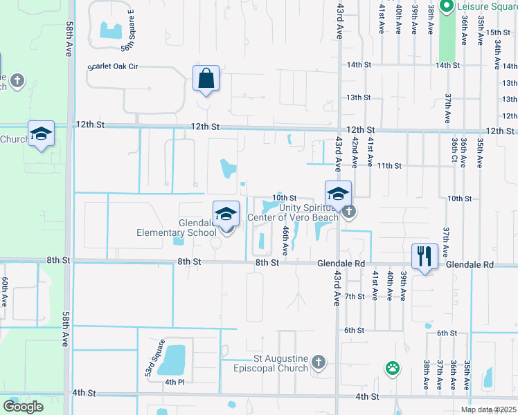 map of restaurants, bars, coffee shops, grocery stores, and more near 971 48th Avenue in Vero Beach
