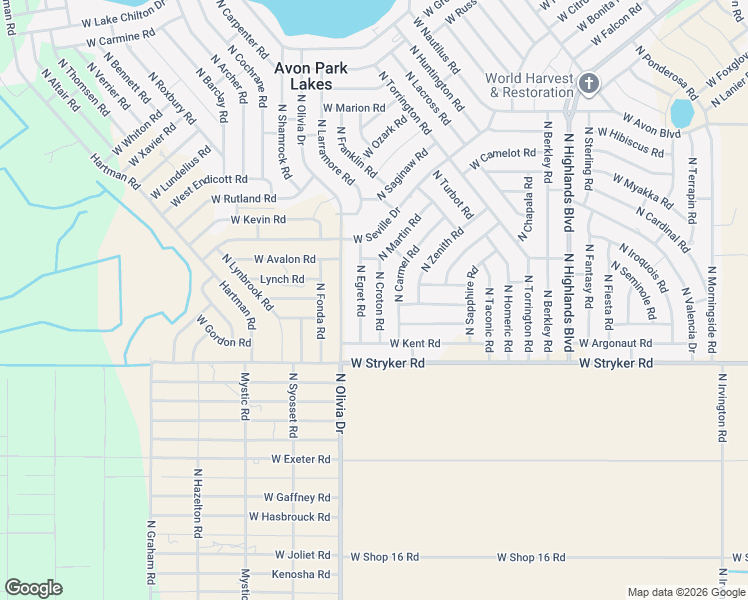 map of restaurants, bars, coffee shops, grocery stores, and more near 1783 North Croton Road in Avon Park