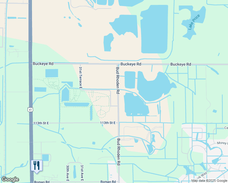 map of restaurants, bars, coffee shops, grocery stores, and more near 11524 31st Terrace East in Palmetto