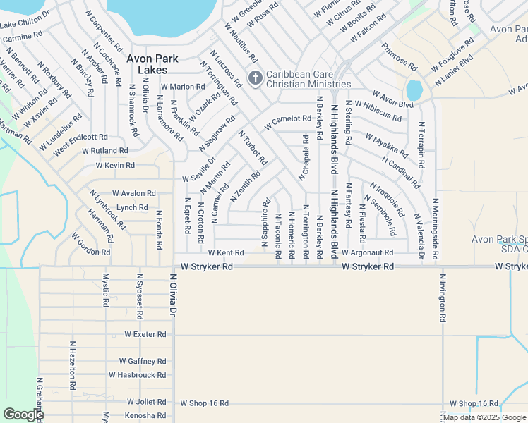 map of restaurants, bars, coffee shops, grocery stores, and more near 1848 North Sapphire Road in Avon Park