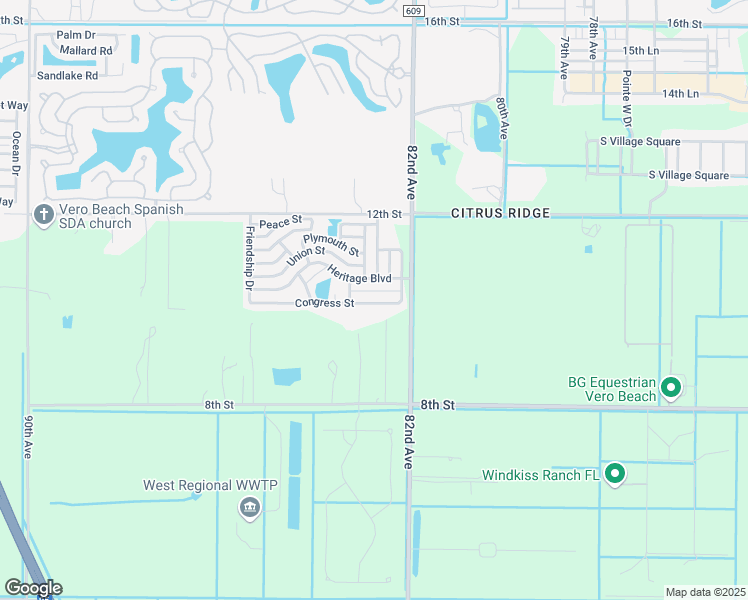 map of restaurants, bars, coffee shops, grocery stores, and more near 108 Congress Street in Vero Beach