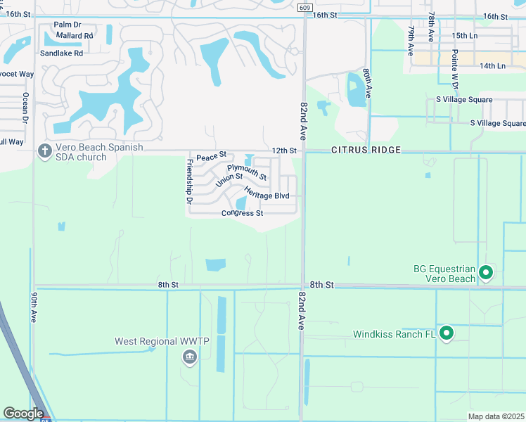 map of restaurants, bars, coffee shops, grocery stores, and more near 126 Congress Street in Vero Beach