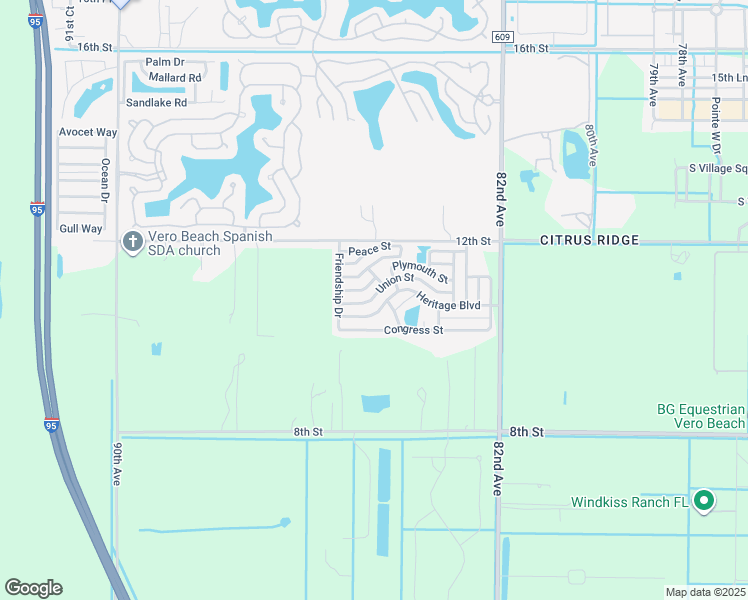 map of restaurants, bars, coffee shops, grocery stores, and more near 449 Union Street in Vero Beach