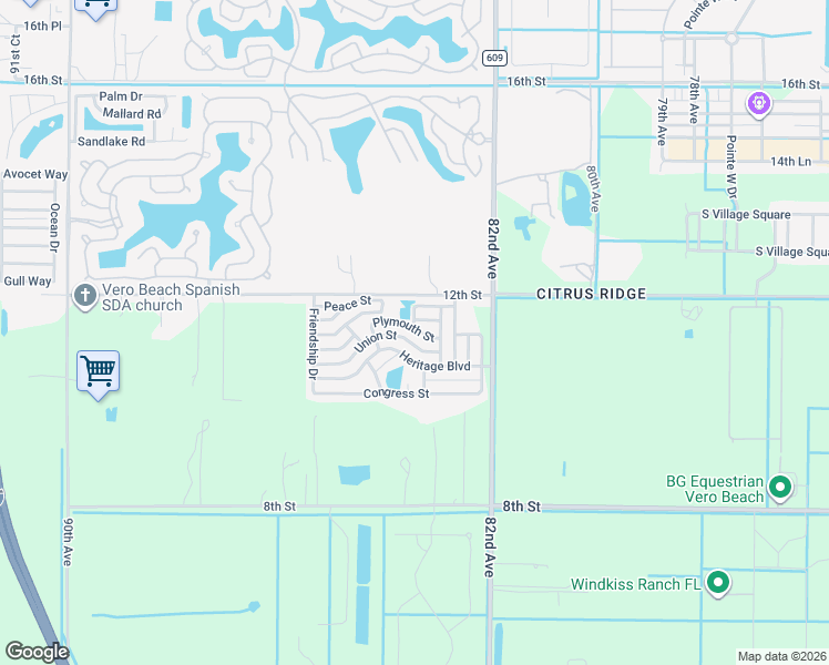 map of restaurants, bars, coffee shops, grocery stores, and more near 526-548 Union Street in Vero Beach