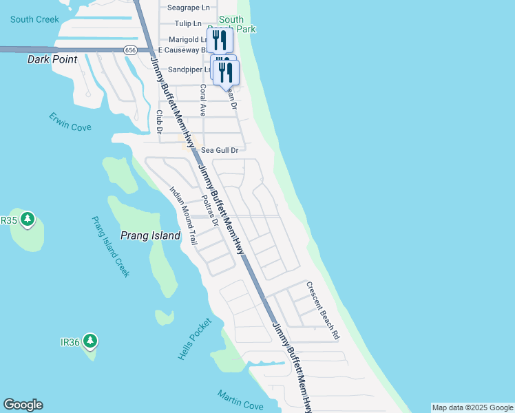 map of restaurants, bars, coffee shops, grocery stores, and more near 1245 Near Ocean Drive in Vero Beach