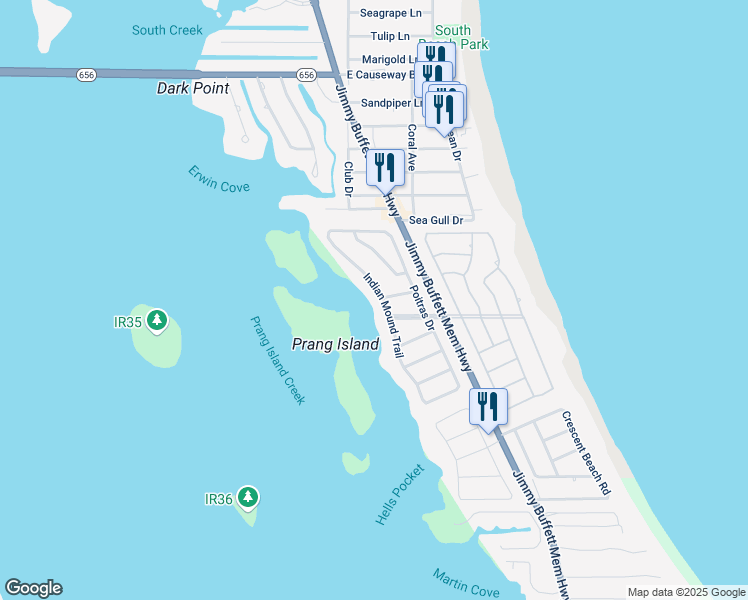 map of restaurants, bars, coffee shops, grocery stores, and more near 1211 Indian Mound Trail in Vero Beach