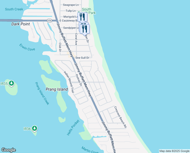 map of restaurants, bars, coffee shops, grocery stores, and more near 1245 Near Ocean Drive in Vero Beach