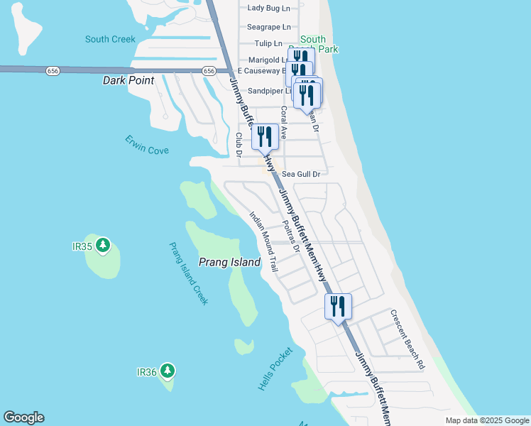 map of restaurants, bars, coffee shops, grocery stores, and more near 1321 Jonathans Trail in Vero Beach