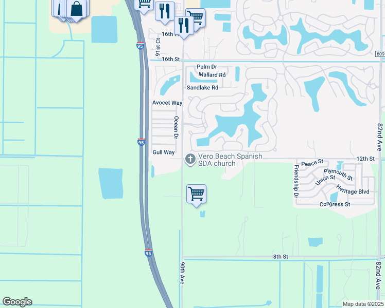 map of restaurants, bars, coffee shops, grocery stores, and more near 478 Bimini Cay Circle in Vero Beach