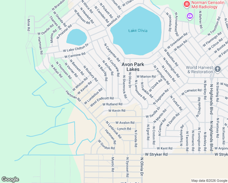 map of restaurants, bars, coffee shops, grocery stores, and more near 2133-2149 North Cochrane Road in Avon Park