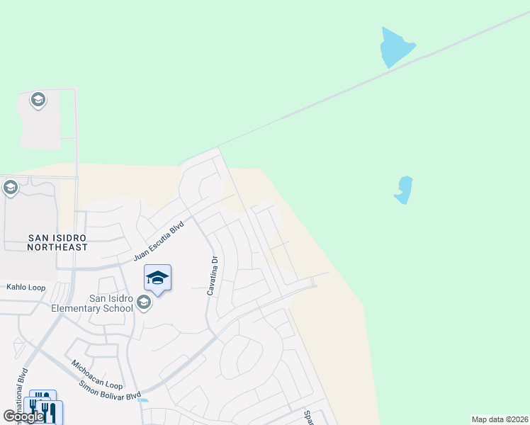 map of restaurants, bars, coffee shops, grocery stores, and more near Unnamed Road in Laredo