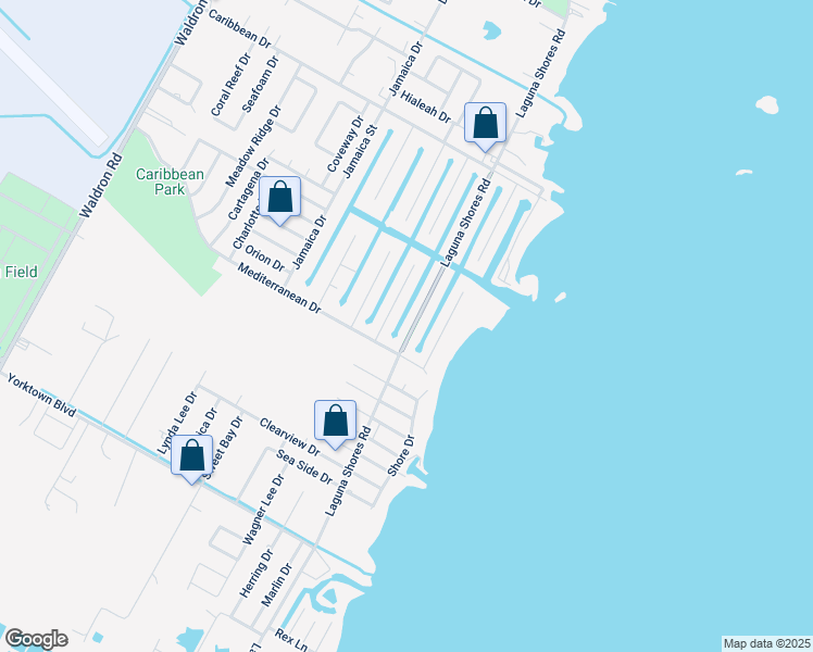 map of restaurants, bars, coffee shops, grocery stores, and more near 3429 Samoa Drive in Corpus Christi