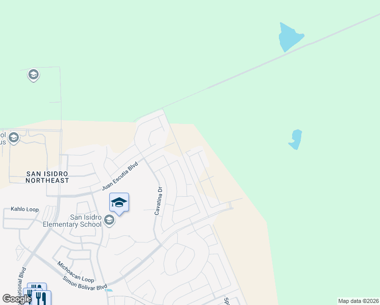 map of restaurants, bars, coffee shops, grocery stores, and more near Unnamed Road in Laredo