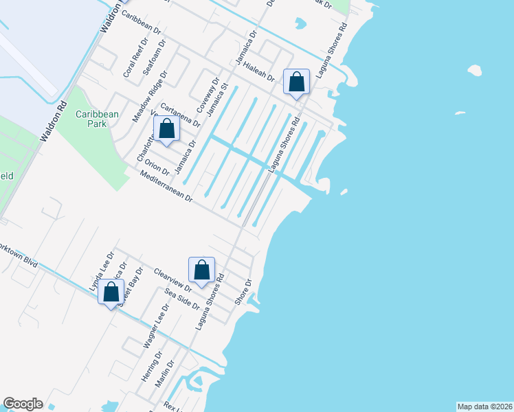 map of restaurants, bars, coffee shops, grocery stores, and more near 3410 Maui Drive in Corpus Christi