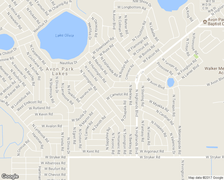 map of restaurants, bars, coffee shops, grocery stores, and more near 2401 West Seville Drive in Avon Park