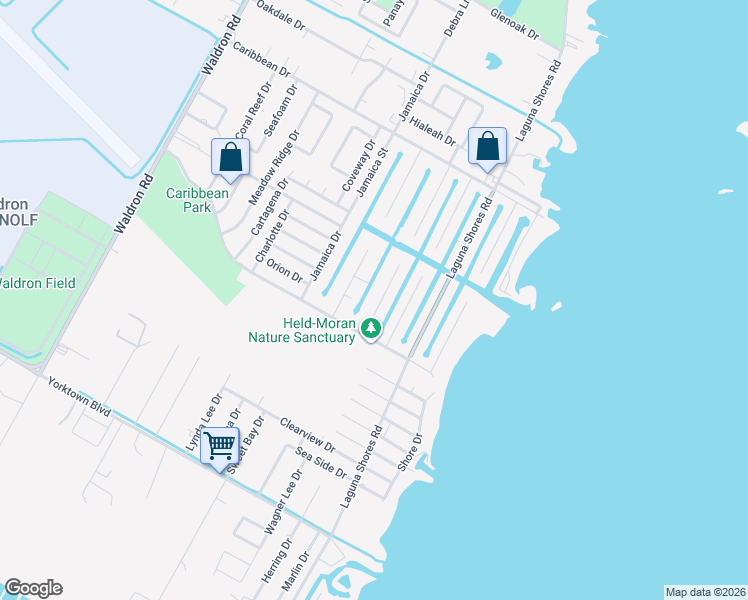 map of restaurants, bars, coffee shops, grocery stores, and more near 3414 Tahiti Drive in Corpus Christi