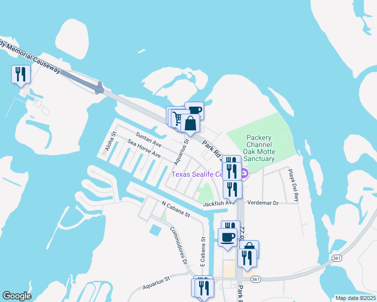 map of restaurants, bars, coffee shops, grocery stores, and more near 14022 Ambrosia Street in Corpus Christi