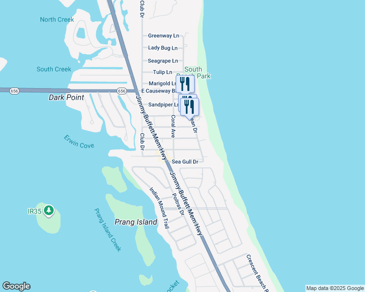 map of restaurants, bars, coffee shops, grocery stores, and more near 1428 Coral Avenue in Vero Beach