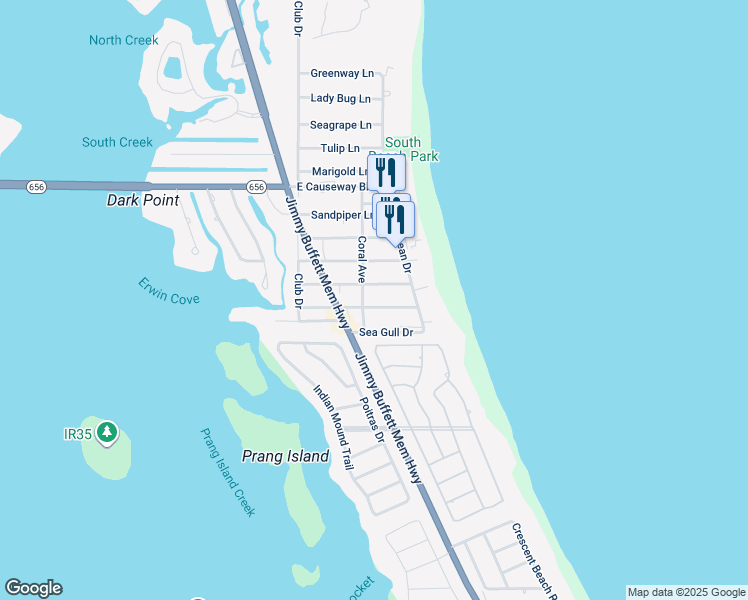 map of restaurants, bars, coffee shops, grocery stores, and more near 1428 Coral Avenue in Vero Beach