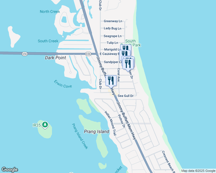 map of restaurants, bars, coffee shops, grocery stores, and more near 907 Pirate Cove Lane in Vero Beach