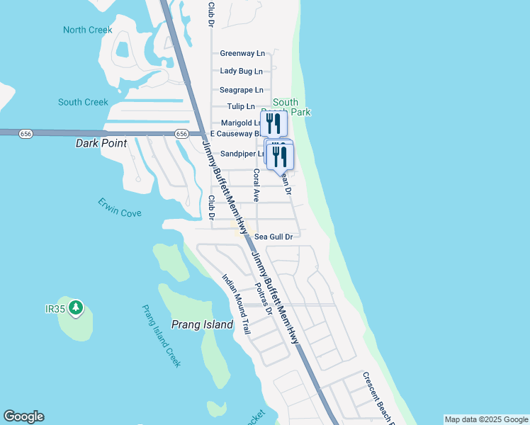 map of restaurants, bars, coffee shops, grocery stores, and more near 1428 Coral Avenue in Vero Beach