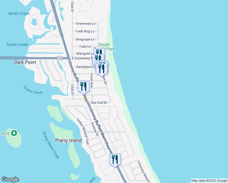 map of restaurants, bars, coffee shops, grocery stores, and more near 1480 Ocean Drive in Vero Beach