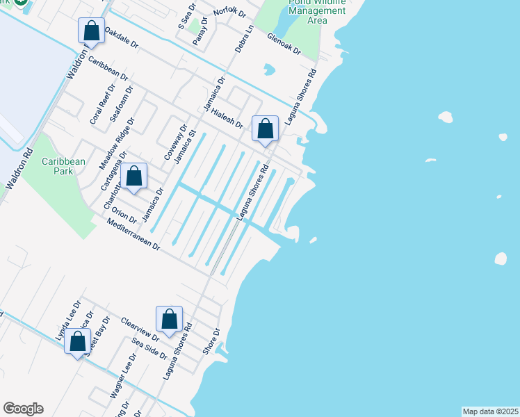 map of restaurants, bars, coffee shops, grocery stores, and more near 3221 Laguna Shores Road in Corpus Christi