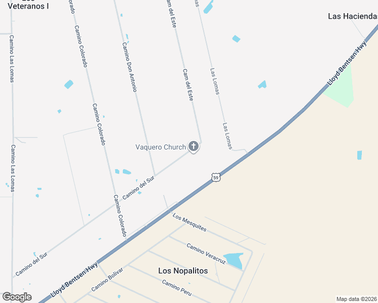 map of restaurants, bars, coffee shops, grocery stores, and more near Camino del Sur in Ranchitos Las Lomas